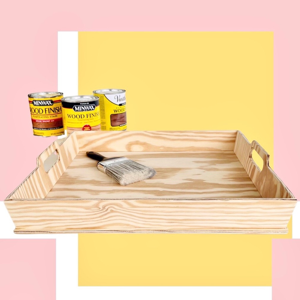 DIY Handmade Tray Pinewood Unfinished Handles Rustic Made In USA
